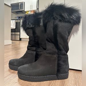 PRADA fur boots size 8